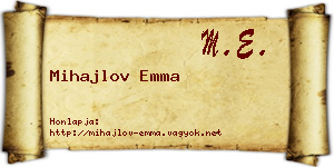 Mihajlov Emma névjegykártya