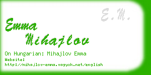 emma mihajlov business card